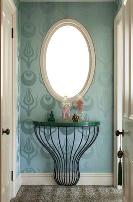 Interior design of hallway in country house.