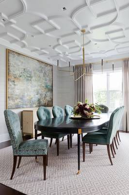 Beautiful example of dining room in private house in Art Deco style.