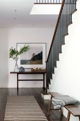 Beautiful example of stairs in cottage in scandinavian style.