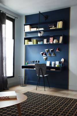 Home office interior in private house in contemporary style.
