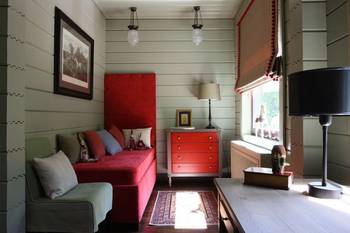 Beautiful example of attic in private house in Craftsman style.