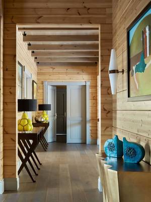 Photo of hallway in cottage in contemporary style.