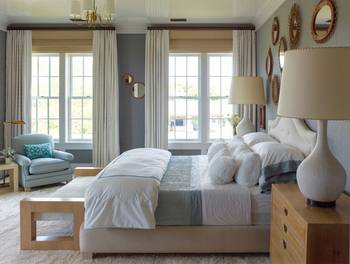 Bedroom design in cottage in Art Deco style.