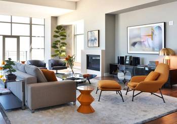 Modern Country House Interior: Harmony of Minimalism and Mid-Century with Panoramic Windows