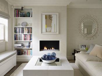 Library design in cottage in contemporary style.