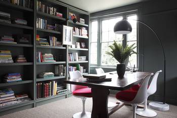 Library example in private house in contemporary style.