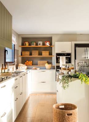 Kitchen design in house in Mediterranean style.