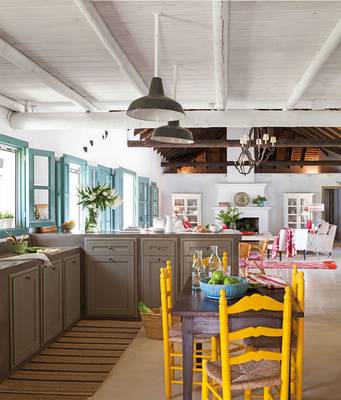 Design of kitchen in private house in Mediterranean style.