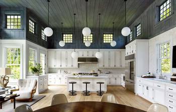 Beautiful interior of kitchen in country house.