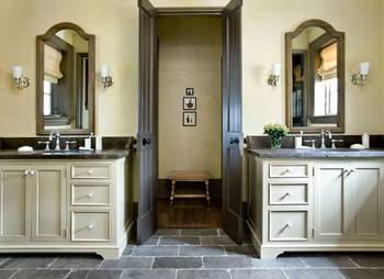 Bathroom interior in private house in renaissance style.