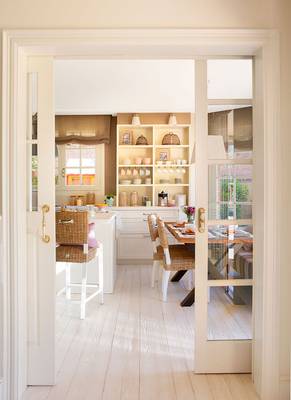 Kitchen design in private house in Mediterranean style.