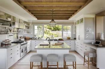 Beautiful design of kitchen in cottage in Mediterranean style.