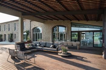 Photo of terrace in country house in Mediterranean style.