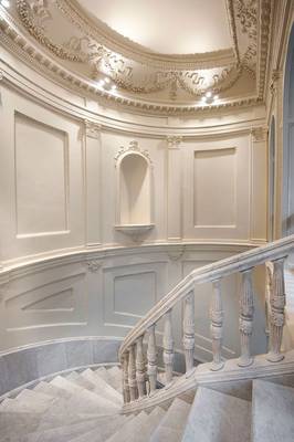 Interior of stairs in empire style.