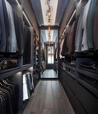 Beautiful example of wardrobe in private house in contemporary style.
