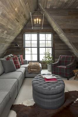 Beautiful example of attic in private house in Chalet style.