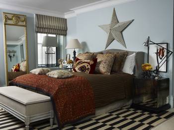 Bedroom example in house in fusion style.