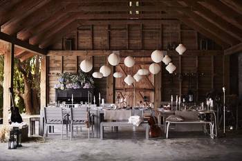 Beautiful interior of dining room in country house.