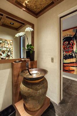 Bathroom example in private house in ethnic style.