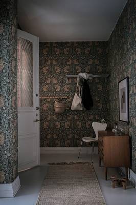 Photo of hallway in cottage in artistic style.