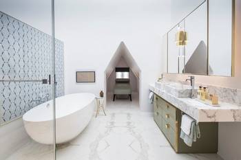 Interior of bathroom in private house.