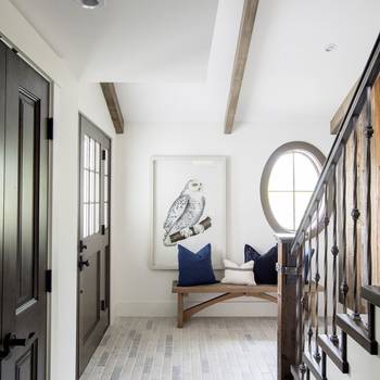 Hallway interior in house in scandinavian style.