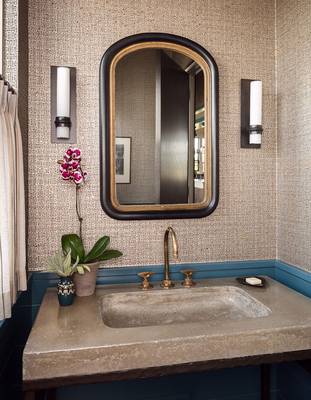 Bathroom interior in cottage in Art Deco style.