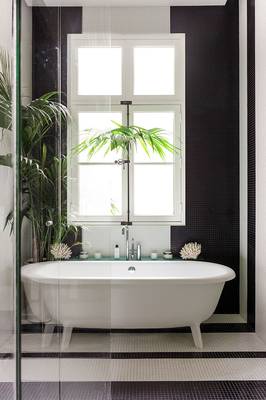 Bathroom example in house in contemporary style.
