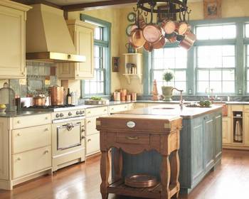 Option of kitchen in private house in Mediterranean style.