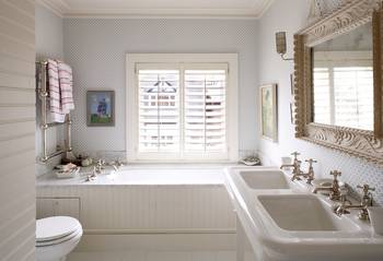 Beautiful interior of bathroom in country house.