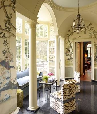 Option of hallway in private house in renaissance style.
