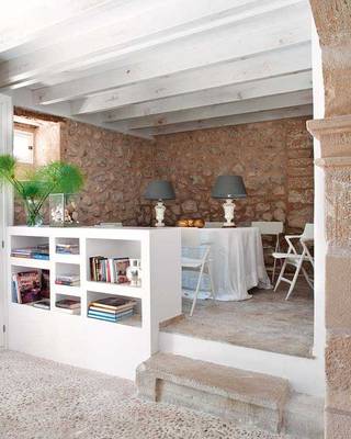 Dining room in house in Mediterranean style.