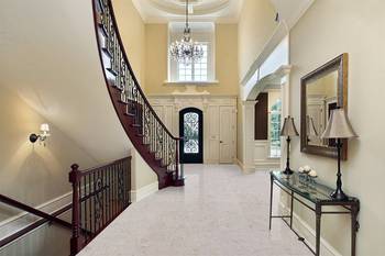 Beautiful design of hallway in house in renaissance style.