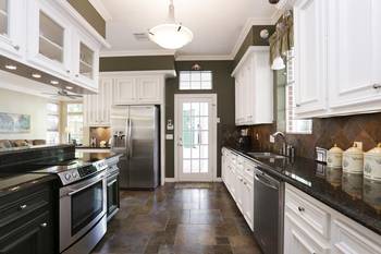Beautiful design of kitchen in house in renaissance style.