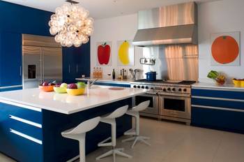 Design of kitchen in house in artistic style.
