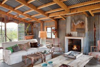 Option of veranda in cottage in loft style.