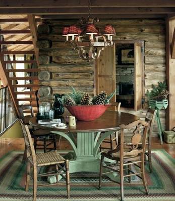 Beautiful example of veranda in house in Chalet style.