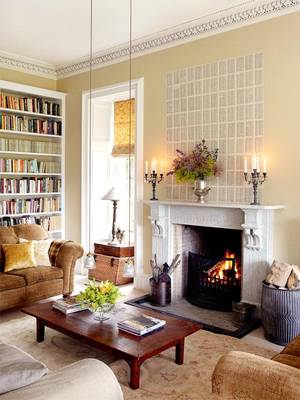 Beautiful design of library in country house in renaissance style.