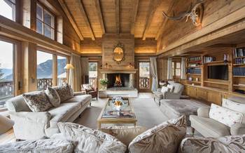 Library design in cottage in Chalet style.