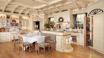 Design of kitchen in private house in renaissance style.
