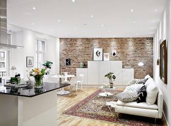 Modern Loft with Exposed Brick: Balancing Industrial Aesthetics and Scandinavian Minimalism