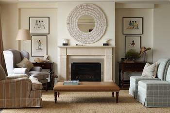 Classic Fireplace Living Room: Symmetry, Neutral Tones, and Restrained Elegance