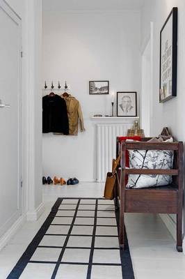 Option of hallway in private house in scandinavian style.