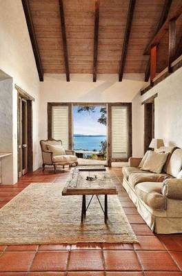 Coastal Elegance: Mediterranean Interior with Panoramic Sea View