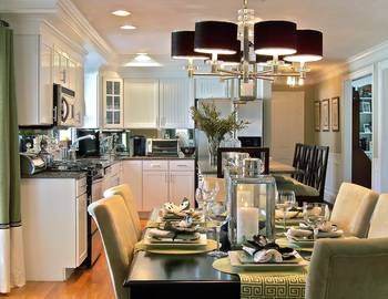 Design of kitchen in country house in artistic style.