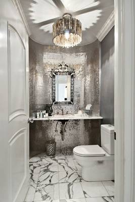 Bathroom design in house in Art Deco style.