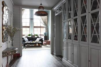 Beautiful example of hallway in private house in colonial style.