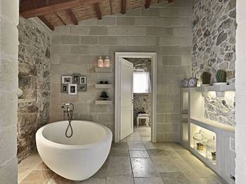 Photo of bathroom in house in Mediterranean style.