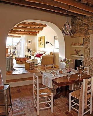 Photo of kitchen in house in Mediterranean style.