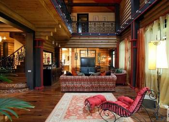 Interior of country house in oriental style.